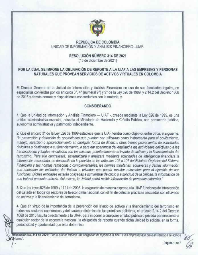 Resolución para imponer reportes a proveedores 