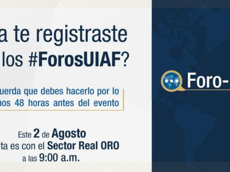 UIAF realizará foro virtual con sector real oro